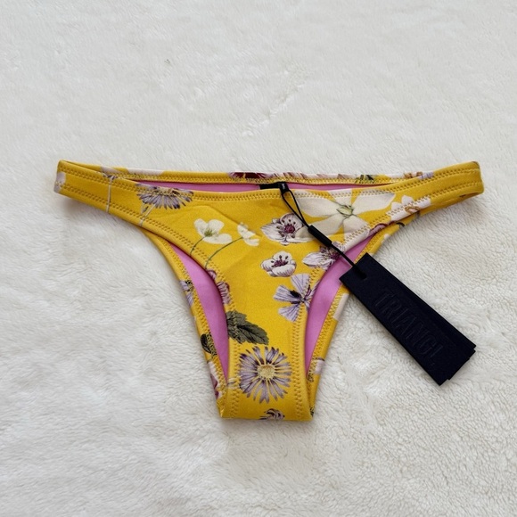 Triangl Delilah Fiore-Gallo Yellow Floral Bikini Bottoms Size Small - Picture 3 of 5